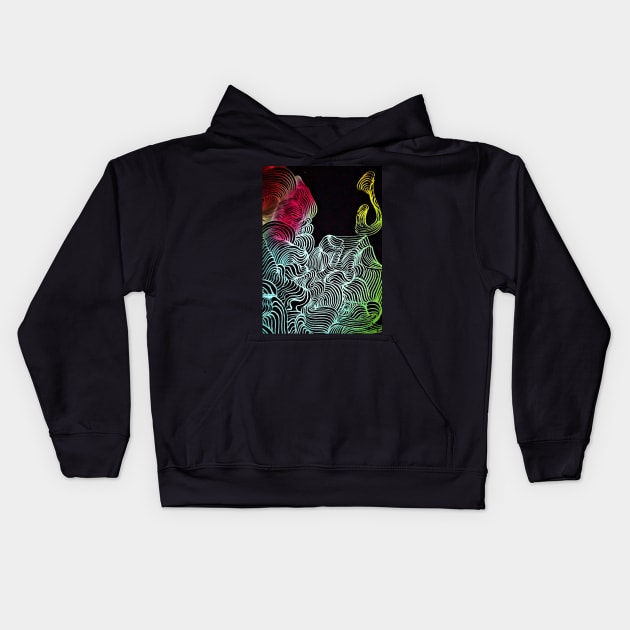 Scratchpad Whirls Kids Hoodie by Fitra Design